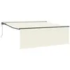 Image de vidaXL Auvent Rétractable Crème 400 × 300 cm Polyester et Aluminium, Solution ombragée Ajustable, auvent Moderne, résistant aux UV, auvent rétractable pour Votre Jardin