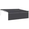 Image de vidaXL Auvent Rétractable Anthracite 400 × 300 cm, Auvent Moderne rectangulaire, résistant aux UV, Durable, Retractable pour Ombre en extérieur, Jardin et terrasse