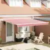 Image de vidaXL Auvent Rétractable Rouge et Blanc 400 × 300 cm tissu