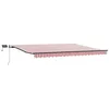 Image de vidaXL Auvent Rétractable Rouge et Blanc 400 ×300 cm Tissu, Auvent rectangulaire rétractable Moderne, Ombre extérieure pour Jardin et terrasse, Protection Solaire Flexible