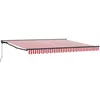 Image de vidaXL Auvent Rétractable Rouge et Blanc 400 × 300 cm, Abri d'extérieur Ajustable, auvent rétractable Moderne, Voile Solaire résistante aux intempéries pour Jardin