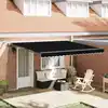 Image de vidaXL Tissu de auvent avec Noir 400 × 300 cm Polyester
