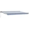 Image de vidaXL Auvent Rétractable Bleu et Blanc 450 × 300 cm, Abri d'extérieur Ajustable, auvent rétractable Moderne, Voile Solaire résistante aux intempéries pour Jardin