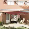 Image de vidaXL Auvent Rétractable orange et marron 450 ×300 cm tissu