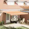 Image de vidaXL Auvent Rétractable avec jaune et orange 450 ×300 cm tissu