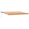 Image de vidaXL Tissu de auvent Jaune et Orange 450 × 300 cm Polyester, Auvent rétractable Moderne, Protection extérieure Durable, Ombre UV, Solution pour Jardin et terrasse