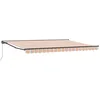 Image de vidaXL Auvent Rétractable Bleu et Orange 450 × 300 cm, Abri d'extérieur Ajustable, auvent rétractable Moderne, Voile Solaire résistante aux intempéries pour Jardin