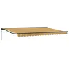 Image de vidaXL Auvent Rétractable Jaune et Gris 450 × 300 cm, Abri d'extérieur Ajustable, auvent rétractable Moderne, Voile Solaire résistante aux intempéries pour Jardin