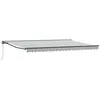 Image de vidaXL Auvent Rétractable Anthracite et Blanc 500 × 300 cm, Abri d'extérieur Ajustable, auvent rétractable Moderne, Voile Solaire résistante aux intempéries pour Jardin