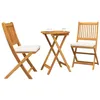 Image de vidaXL Ensemble Bistro de Jardin 3 pcs Marron Bois d'Acacia Massif, Ensemble de Jardin et terrasse, mobilier Moderne en Acacia, Coin Repas extérieur, assises résistantes