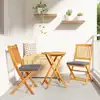 Image de vidaXL Chaise pliante avec coussin 2 pcs Marron Bois d'acacia massif