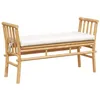 Image de vidaXL Banc de Jardin avec Coussin Marron 110 x 38 x 65cm Bambou, Banc en Bambou Moderne pour Jardin et terrasse, mobilier extérieur Durable, Style Simple et éco-Responsable