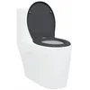 Image de vidaXL Siège de toilette Anthracite 44,8 x 37,3 x 4,2 cm Duroplast, Confort salle de bain, siège sanitaire moderne, toilette robuste, design fonctionnel, usage hygiénique