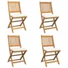 Image de vidaXL Chaise Pliante avec Coussin 4 pcs Blanc 49 x 57.5 x 92cm, Mobilier de Jardin et terrasse, Chaise de Patio Portable, Chaise légère et écolo, siège Pliable Parfait