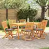 Image de vidaXL Chaise pliante 6 pcs Gris 49 x 57.5 x 92cm Bois d'acacia massif