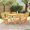 Image de vidaXL Chaise Pliante avec Coussin 6 pcs Blanc 49 x 57.5 x 92cm, Chaise Pliante en Bois d'acacia, légère et résistante, Fauteuil Moderne pour Le Jardin et la terrasse