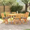 Image de vidaXL Chaise pliante 6 pcs Gris 49 x 57.5 x 92cm Bois d'acacia massif