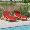Image de vidaXL Transat 3 pcs Rouge 40 x 40 x 40cm Bois d'acacia massif