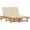 Image de vidaXL Transat Marron 125 x 200 x 84 cm Bois d'Acacia Massif