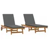 Image de vidaXL Transat 2 pc Bois d'Acacia Massif Marron