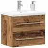 Image de vidaXL Meuble de Lavabo de Salle de Bain avec tiroir 2 pcs Bois Ancien, Meuble de Salle de Bain Moderne, Rangement rectangulaire, Organisateur Mural, Meuble Pratique en Bois