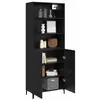 Image de vidaXL Buffet Montage Mural 2 pcs Chêne Noir Bois d'ingénierie, Buffet rectangulaire Moderne, Rangement Salon, Meuble élégant Gain de Place, unité à Portes affleurantes