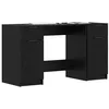 Image de vidaXL Bureau Chêne Noir 133 x 50 x 75 cm Bois d'ingénierie, Bureau de Salon, Bureau Moderne, écriture compacte, Style Minimaliste, Station de Travail Solide, Rangement Contemporain