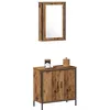Image de vidaXL Ensemble de mobilier de Salle de Bain avec Porte 2 pcs Marron, Ensemble de Salle de Bain Moderne, rangements rectangulaires, Style Chic, Espace organisé, Meuble Contemporain