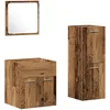 Image de vidaXL Ensemble de mobilier de Salle de Bain 3 pcs Bois Ancien, Ensemble de Meubles de Bain, Design rectangulaire Moderne, Mural, Rangement Compact, élégant, Robuste, Facile à Monter
