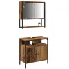 Image de vidaXL Ensemble de mobilier de Salle de Bain avec Porte 2 pcs Marron, Rangement Salle de Bain, Ensemble de vanité Moderne, Organisateur Multi-Fonction, Meuble rectangulaire, étagères compactes