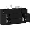 Image de vidaXL Buffet 3 pcs Chêne Noir 121 x 30 x 70 cm Bois d'ingénierie, Salon, Meuble de Rangement Moderne, Buffet Rectangulaire, Décor Fonctionnel, Mobilier Contemporain pour Organisation