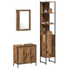 Image de vidaXL Ensemble de mobilier de Salle de Bain avec étagère 3 pcs Marron, Rangement Salle de Bain, Meubles Modernes, Ensemble Mural, Meuble sous lavabo, Design Compact, Style organisé