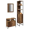 Image de vidaXL Ensemble de mobilier de Salle de Bain 3 pcs Bois Ancien, Unité de Rangement Compact, Miroir Rustique, Meuble Mural Fonctionnel pour Salle de Bains, gagnez de l'espace!