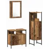 Image de vidaXL Ensemble de mobilier de Salle de Bain avec Porte 3 pcs Marron, Solutions de Rangement pour Salle de Bain : Meubles Modernes, Organisation stylée, étagères compactes.