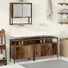 Image de vidaXL Ensemble de mobilier de salle de bain avec étagère 3 pcs Marron