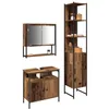 Image de vidaXL Ensemble de mobilier de Salle de Bain Autre 3 pcs Bois Ancien, Rangement de Salle de Bain Moderne, Meuble rectangulaire élégant, Ensemble Compact, Miroir Contemporain