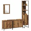 Image de vidaXL Ensemble de mobilier de Salle de Bain avec étagère 4 pcs Marron, Meuble de Rangement carré, Salle de Bain Moderne, Design Minimaliste, étagères fonctionnelles, Organisateur stylé