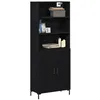 Image de vidaXL Haut Armoire Chêne Noir 69,5 x 34 x 180 cm Bois d'ingénierie, Meuble de Rangement pour Salle à Manger, bahut Moderne rectangulaire, unité Fonctionnelle, Design Contemporain