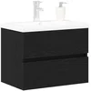 Image de vidaXL Cabinet de lavabo Chêne Noir 60 x 39 x 62 cm Bois d'ingénierie, Rangement Salle de Bain, Meuble rectangulaire pour lavabo, organiseurs Modernes, élégants et Pratiques