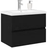 Image de vidaXL Cabinet de lavabo Chêne Noir 60 x 39 x 62 cm Bois d'ingénierie, Rangement Salle de Bain, Meuble rectangulaire pour lavabo, organiseurs Modernes, élégants et Pratiques