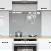 Image de vidaXL Protection de Cuisine Gris Clair 80 x 60 cm Verre trempé, Dosseret de Cuisine Moderne, Verre Résistant à la Chaleur, Élégante Mise à Niveau de Votre Espace, Panneau Protecteur Minimaliste