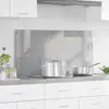 Image de vidaXL Protection de cuisine Gris clair 100 x 50 cm verre trempé