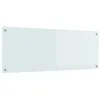 Image de vidaXL Protection de Cuisine Blanc 110 x 40 cm Verre trempé, Dosseret de Cuisine Moderne, Verre Résistant à la Chaleur, Élégante Mise à Niveau de Votre Espace, Panneau Protecteur Minimaliste