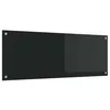 Image de vidaXL Protection de Cuisine Noir 110 x 40 cm Verre trempé, Dosseret de Cuisine Moderne, Verre Résistant à la Chaleur, Élégante Mise à Niveau de Votre Espace, Panneau Protecteur Minimaliste