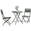 Image de vidaXL Ensemble bistrot 3 pcs Vert Acier, Ensemble Bistro Rectangulaire, Meubles Compacts, Chaises Élégantes et Confortables pour Jardin et Terrasse