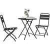 Image de vidaXL Ensemble bistrot 3 pcs Anthracite Acier, Mobilier d'extérieur Moderne, Ensemble Compact pour Jardin et terrasse, Table Bistro et chaises durables