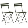 Image de vidaXL Chaise de Jardin Pliante 2 pcs Vert 42 x 46 x 82cm Métal, Chaise Pliante Moderne pour Jardin et terrasse, mobilier extérieur Durable, assises métalliques compactes