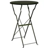 Image de vidaXL Table bistrot Vert foncé Ø 50 x 71 cm Acier revêtu de poudre | La forme ronde moderne va avec n'importe quel style, Pratique pour gagner de la place, Fabriquée avec un cadre en métal