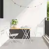 Image de vidaXL Ensemble bistro pliant 3 pcs Blanc Acier