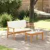 Image de vidaXL Ensemble de canapé de jardin avec coussin 2 pcs Blanc crème